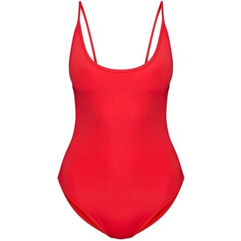 Red Square Ring Side Swimsuit 40 Liked On Polyvore Featuring