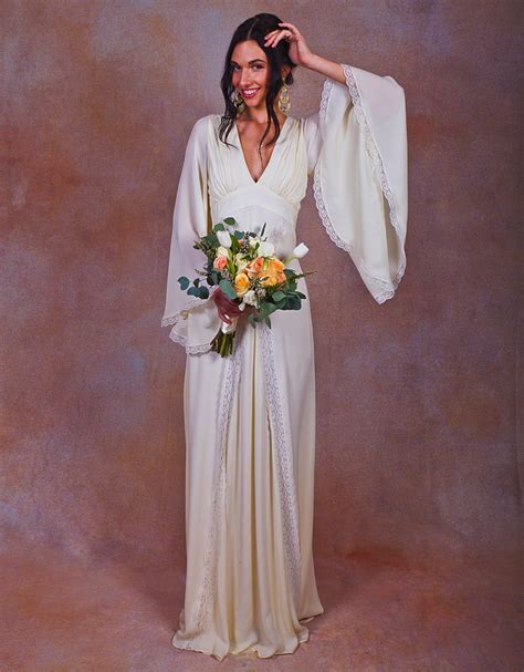 Celine Chiffon Bohemian Wedding Dress Dreamers And Lovers