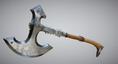 3d Model Medieval Axe Vr Ar Low Poly Cgtrader