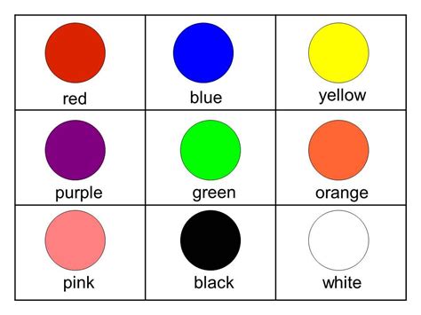Printable Color Cards Free

