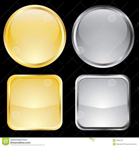 Gold And Metallic Buttons Stock Vector Illustration Of Gold 16295790