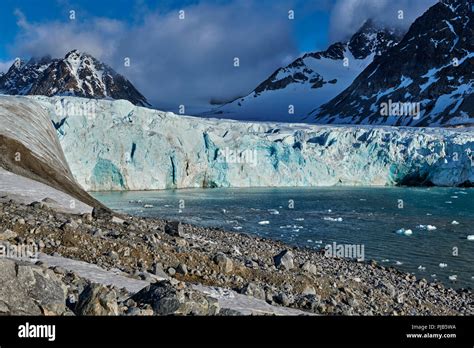 Glacier Gullybreen Landscape Of Magdalenefjorden Svalbard Or