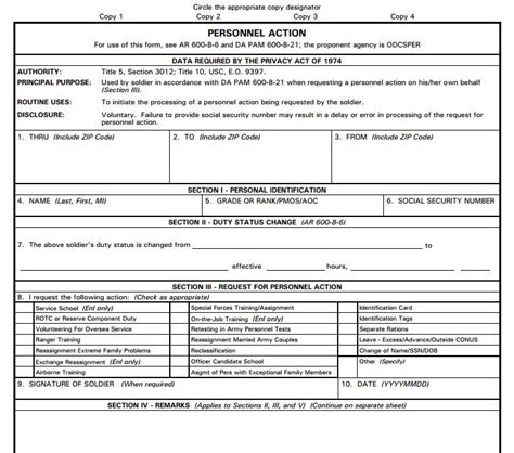 Da Form 4187 1 R Fillable Word Printable Forms Free Online