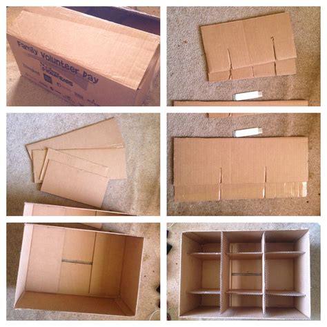 Making A Storage Box With Dividers Using Just A Cardboard Box And Box