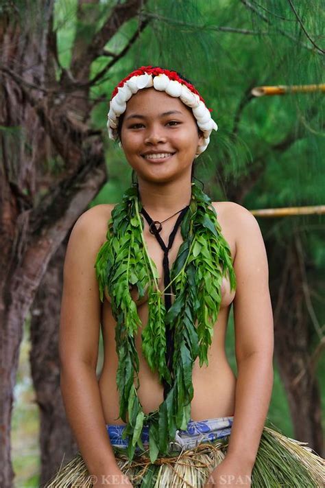 Yapese Girl In Traditional Clothing Yap Island Federated States Of Micronesia Native