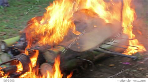 bali may 2012 burning dead body in balinese funeral stock video footage 1096903