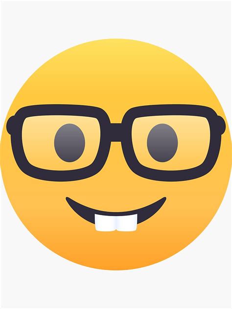 Joypixels Nerd Face Emoji Sticker For Sale By Joypixels Redbubble