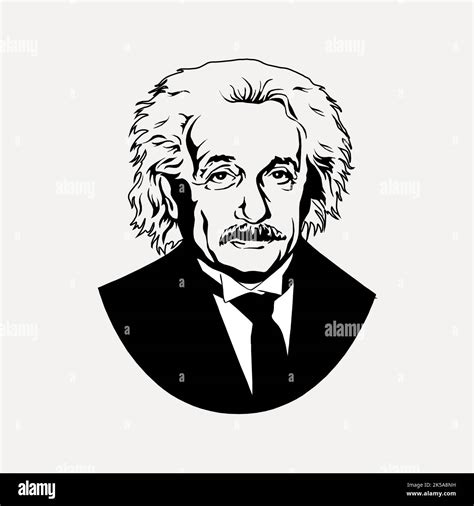 Albert Einstein Clipart Physicist Portrait Illustration Vector Stock