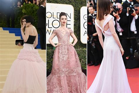 The Lily Collins Style Clean And Interesting Golden Globes