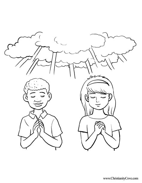 Boy And Girl Praying Coloring Page Coloring Home