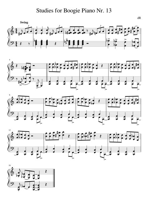 Studies For Boogie Piano No 13 Sheet Music For Piano Solo