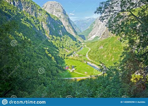 Breathtaking Norwegian Landscapes On The Stalheimskleiva Road During A