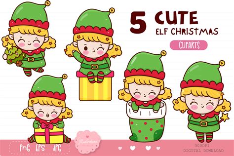 Elf Girl Christmas Cute Elf Clipart Graphic By Vividdiy8 · Creative