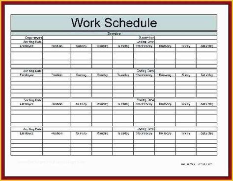 Monthly Shift Schedule Template Excel Free Of Free Employee And Shift