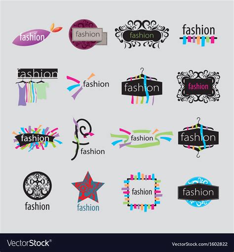 Collection Logos Fashion Accessories Royalty Free Vector