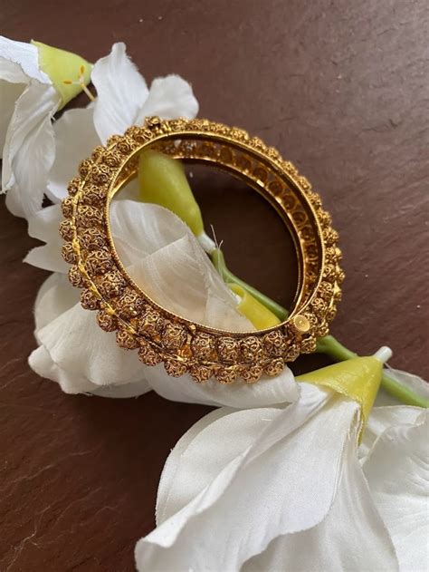 Gold Bangles Indian Bangles Antique Gold Kada Openable Etsy