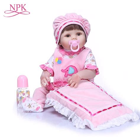 Npk 55 Cm Bebe Reborn Dolls Realistic Full Silicone Baby Doll In Cute