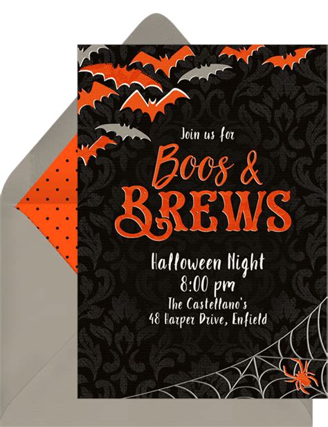 Halloween Party Spooky Halloween Invitation Boos And Booze Halloween Invites Spooky Invitations