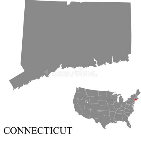 Map Of The Connecticut Stock Vector Illustration Of State 204770618
