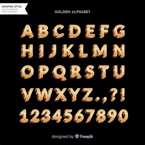 Golden Alphabet Vector Free Download