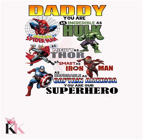 Daddy You Are Our Superhero PNG/JPG/PDF Father's Day - Etsy