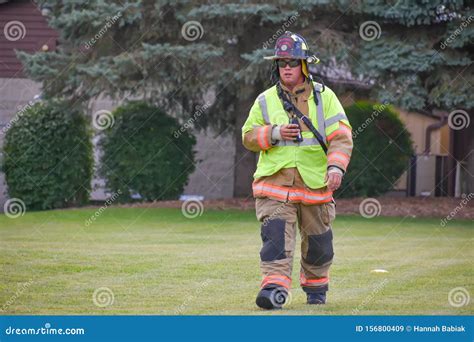 Firefighter Dressed In Full Gear Editorial Stock Image Image Of
