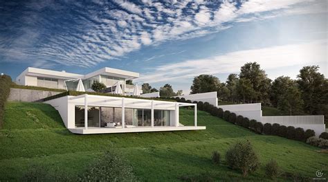 Hill House On Behance House On A Hill Slope House Design Cottage Design