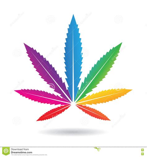 Cannabis Leaf In Rainbow Colors Stock Vector Illustration Of Colors