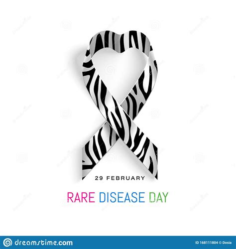 World Rare Disease Day Poster With Ribbon Stock Vector Illustration