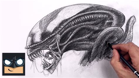 How To Draw A Xenomorph Alien Really Easy Drawing Tutorial Drawing My