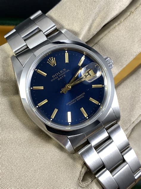 Rolex Oyster Perpetual Date Ref Blue Dial Full Set Sarko