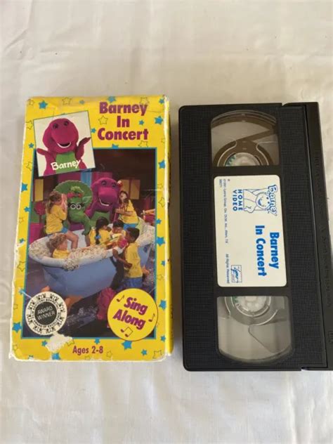 Vintage 1991 Barney In Concert Vhs White Tape Home Video Childrens
