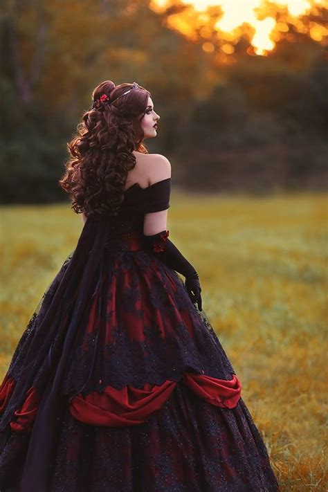 Gothic Belle Redblack Lace Fantasy Gown Wedding Holiday Etsy