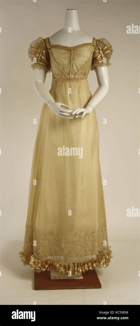 Dress Ca 1820 British Silk Stock Photo Alamy