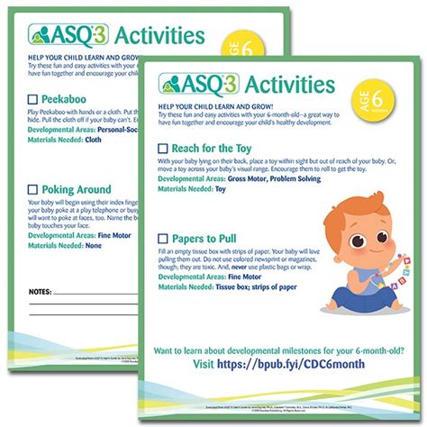 Asq 3 Parent Activities 6 Months Ages And Stages