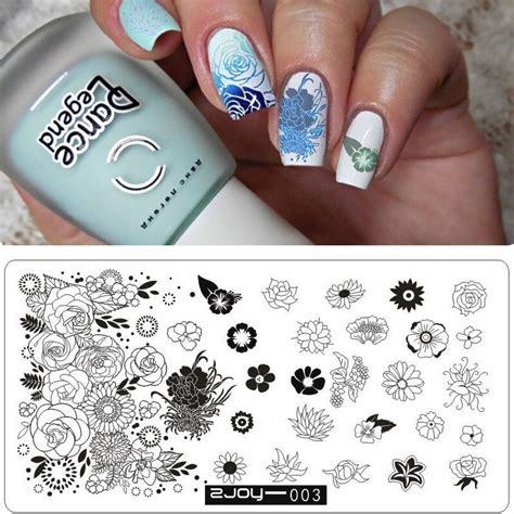 New Stencils For Nails Stamp Printing Diy Nail Art Templates Flower Lot