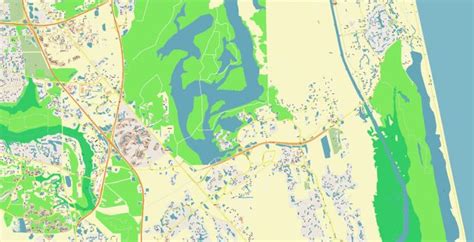 Jacksonville Florida Us City Vector Map Exact High Detailed Urban Plan