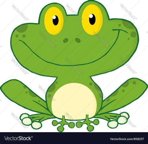 Smiling Green Frog Royalty Free Vector Image Vectorstock