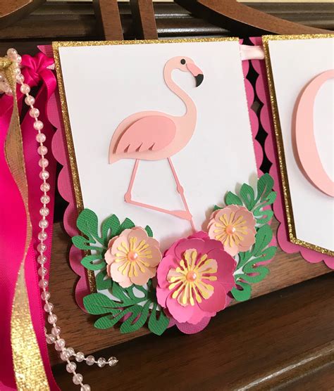 Flamingo Birthday Banner Flamingo Banner Etsy Flamingo Theme