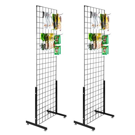 2x 6ft Commercial Grade Black Gridwall Panels For Any Retail Display