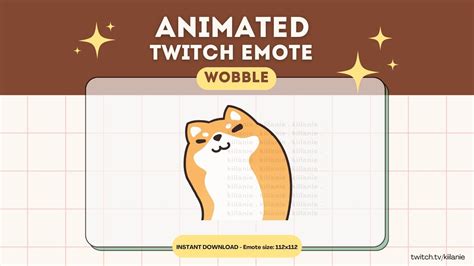 Animated  Emote Wobble Wiggle Dancing Shiba Inu Kawaii Cute Doge