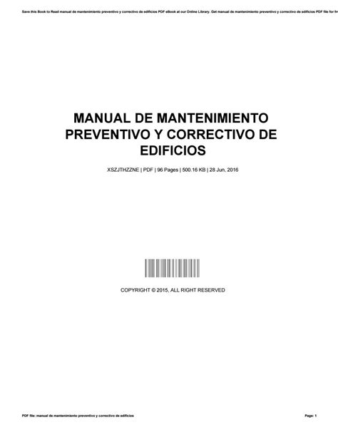 Manual De Mantenimiento Preventivo Y Correctivo De Edificios By Felicia