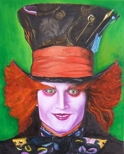 The Mad Hatter Johnny Depp Painting By Mihaela Sebeni