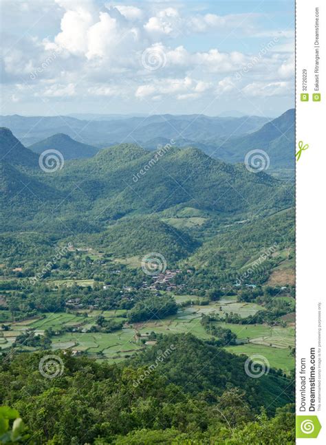 Landscape Of Green Mountain Range Stock Image Image Of Scenic Sunny