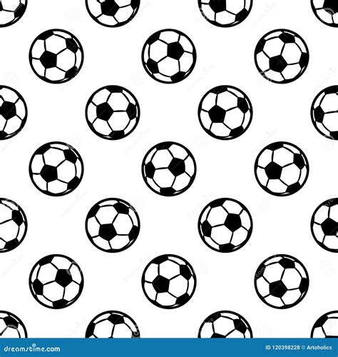 Seamless Vector Pattern With Football Soccer Balls Stock Vector