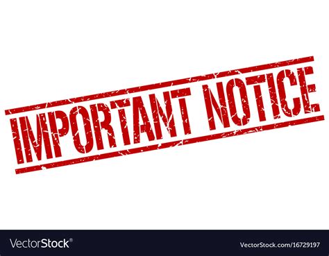 Important Notice Stamp Royalty Free Vector Image