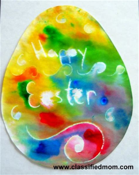 Preschool Crafts For Kids Rainbow Wax Resist Easter Egg