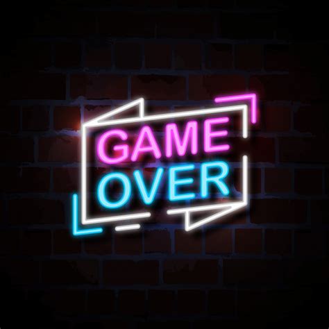 Premium Vector Game Over Neon Style Sign Illustration