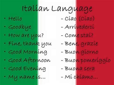 Italian Language Italian Phrases Italian Words Learning Italian