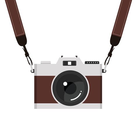 Hanging Brown Camera Strap Vector 6575362 Vector Art At Vecteezy